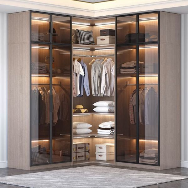 Tủ nhôm quần áo với nhiều ngăn