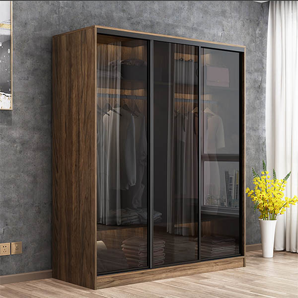 Mẫu tủ quần áo cửa lùa bằng nhôm 3 cánh 