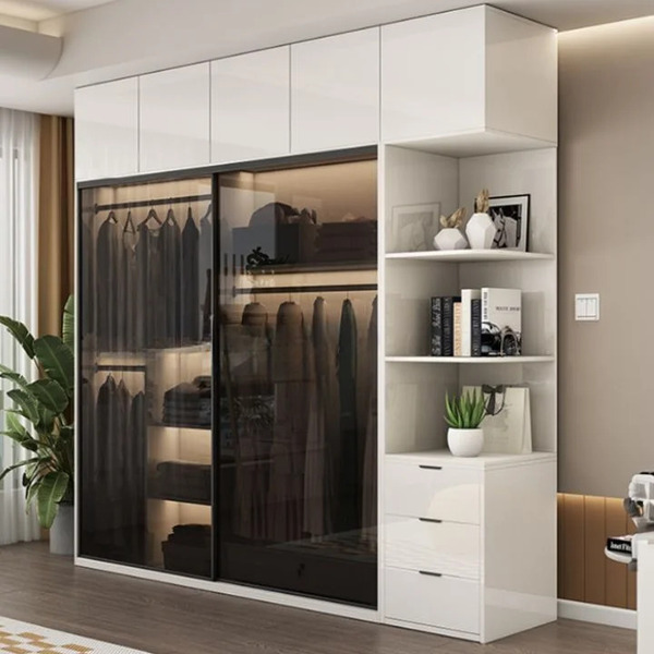 Tủ nhôm cửa lùa thiết kế theo phong cách tối giản