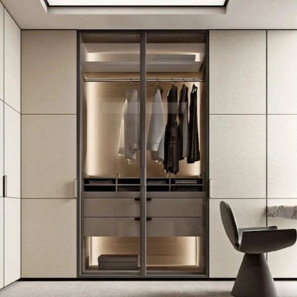 Sắp xếp quần áo dễ dàng hơn với tủ nhôm 2 cánh