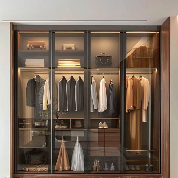 Tủ nhôm kính quần áo vân gỗ - Giải pháp nội thất tinh tế, bền đẹp theo thời gian