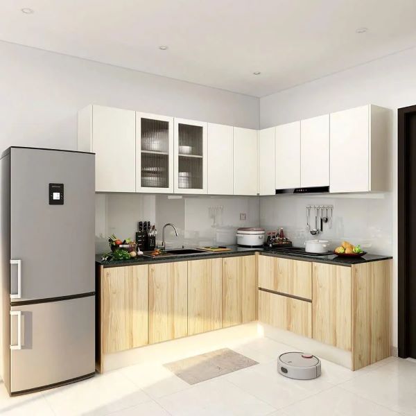 Tủ bếp đẹp chữ L gỗ công nghiệp sang trọng